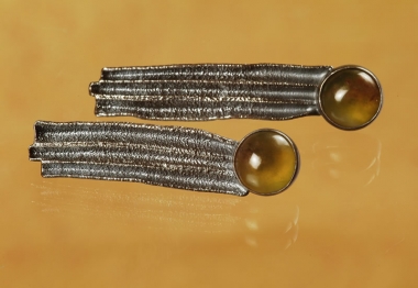 earrings - N 08 - Earrings: oxidized silver, agates