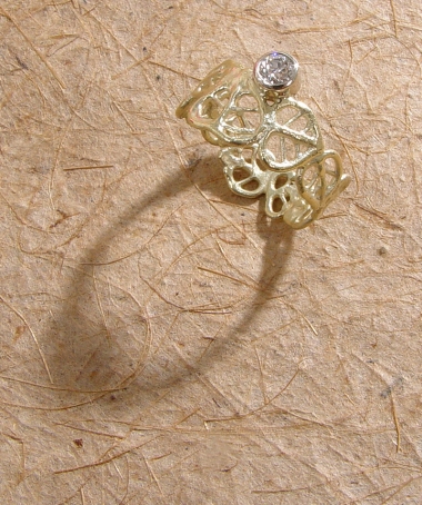 prsteny - P 45 - Prsten: zlato, diamant