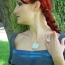 A 15 - Necklace and Ring: silver, aquamarine